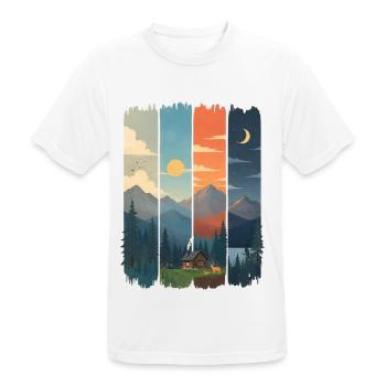 Horizonte in vier Gebirgstafeln - Männer T-Shirt atmungsaktiv - Weiß - Vorne - AI Model Male 185 dark (185cm)