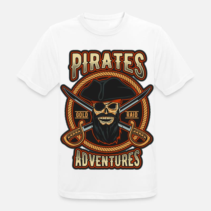 Pirate Gold Raid-Patch - Männer T-Shirt atmungsaktiv - Weiß