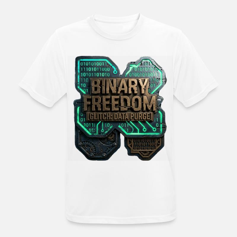 Binary Freedom Glitch Data Purge Sci-Fi - Männer T-Shirt atmungsaktiv - Weiß