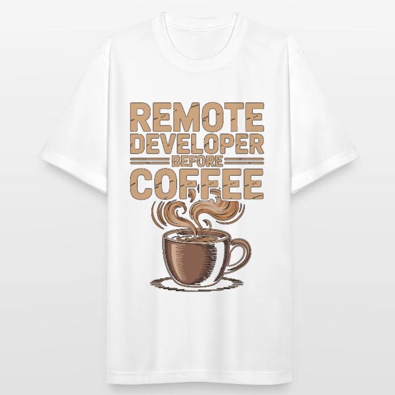 Remote Developer Before Remote Coder Coffee Lover Männer T-Shirt atmungsaktiv