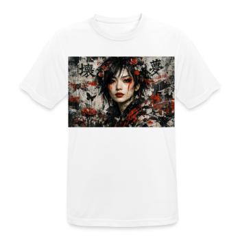 Asia Japan Punk Art Anime Girl Grunge Street Style - Männer T-Shirt atmungsaktiv - Weiß - Vorne - AI Model Male 185 dark (185cm)