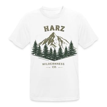 Harz Wilderness Co. | Vintage Mountain - Männer T-Shirt atmungsaktiv - Weiß - Vorne - AI Model Male 185 dark (185cm)