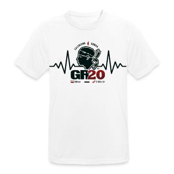 GR20 randonnée Corse trekking - T-shirt respirant Homme - blanc - Devant - AI Model Male 185 dark (185cm)