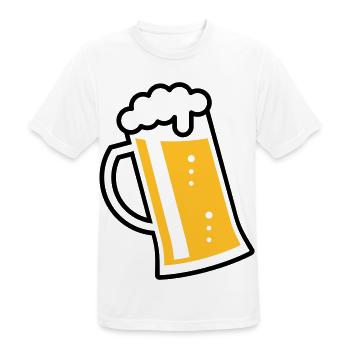 Maßkrug (bière / mug à bière / verre à bière / R /\/ 2C) - T-shirt respirant Homme - blanc - Devant - AI Model Male 185 dark (185cm)