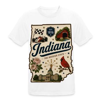 Indiana Hoosier State Vintage-Reiseaufkleber - Männer T-Shirt atmungsaktiv - Weiß - Vorne - AI Model Male 185 dark (185cm)