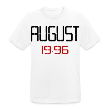 August 1996 - 30. Geburtstag - Männer T-Shirt atmungsaktiv - Weiß - Vorne - AI Model Male 185 dark (185cm)
