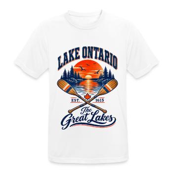 Lake Ontario Great Lakes - Männer T-Shirt atmungsaktiv - Weiß - Vorne - AI Model Male 185 dark (185cm)