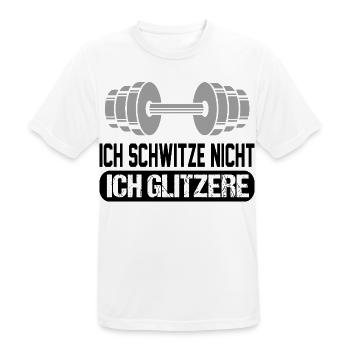 Ich schwitze nicht Bodybuilding Sprueche Glitzer - Männer T-Shirt atmungsaktiv - Weiß - Vorne - AI Model Male 185 dark (185cm)