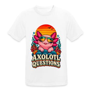 I Axolotl Questions – Cute Retro Axolotl  - Männer T-Shirt atmungsaktiv - Weiß - Vorne - AI Model Male 185 dark (185cm)