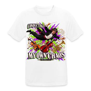 Lustiges Dirigentengeschenk – Mein eigenes Chaos dirigieren - Männer T-Shirt atmungsaktiv - Weiß - Vorne - AI Model Male 185 dark (185cm)
