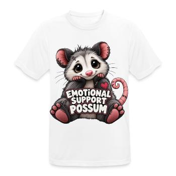 Emotional Support Possum - Männer T-Shirt atmungsaktiv - Weiß - Vorne - AI Model Male 185 dark (185cm)
