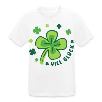 Glücksbringer - Viel Glück - Männer T-Shirt atmungsaktiv - Weiß - Vorne - AI Model Male 185 dark (185cm)