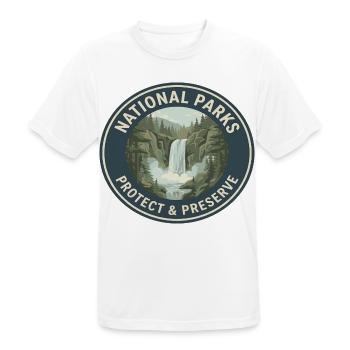 Nationalpark Schutz & Preserve Logo - Männer T-Shirt atmungsaktiv - Weiß - Vorne - AI Model Male 185 dark (185cm)