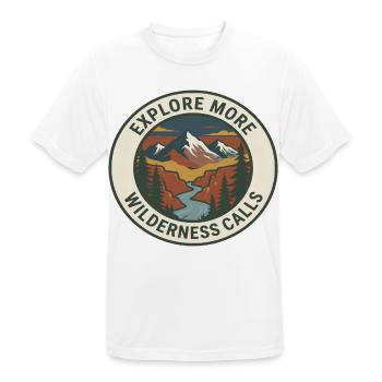 Wilderness Calls Berglandschaft - Männer T-Shirt atmungsaktiv - Weiß - Vorne - AI Model Male 185 dark (185cm)
