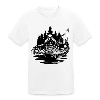Fischer und Welse im Wald - Männer T-Shirt atmungsaktiv - Weiß - Vorne - AI Model Male 185 dark (185cm)
