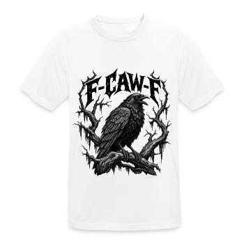 F-CAW-F Gothic Raven Dark Humor Crow - Männer T-Shirt atmungsaktiv - Weiß - Vorne - AI Model Male 185 dark (185cm)