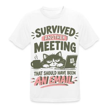 Überlebte Meeting-Email - Männer T-Shirt atmungsaktiv - Weiß - Vorne - AI Model Male 185 dark (185cm)