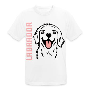 Glückliche Hunde Labrador - Männer T-Shirt atmungsaktiv - Weiß - Vorne - AI Model Male 185 dark (185cm)