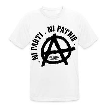 Weder Partei noch Heimat – Anarchistischer Punk - Männer T-Shirt atmungsaktiv - Weiß - Vorne - AI Model Male 185 dark (185cm)