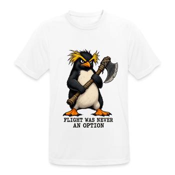 Funny Angry Penguin - Flight Was Never An Option - Männer T-Shirt atmungsaktiv - Weiß - Vorne - AI Model Male 185 dark (185cm)