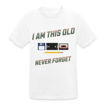 I'm This Old Never Forget Retro Design - Männer T-Shirt atmungsaktiv - Weiß - Vorne - AI Model Male 185 dark (185cm)