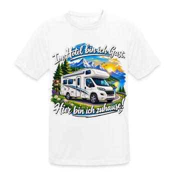Wohnmobil , Camping Kult , Reisemobil Hotel - Männer T-Shirt atmungsaktiv - Weiß - Vorne - AI Model Male 185 dark (185cm)