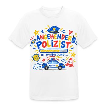 Angehender Polizist Polizei Ausbildung Geschenk - Männer T-Shirt atmungsaktiv - Weiß - Vorne - AI Model Male 185 dark (185cm)