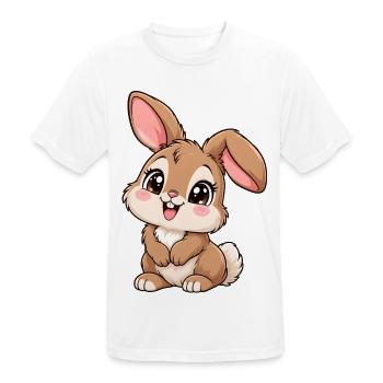 Hase Kawaii Style – Süßes Hasenmotiv - Männer T-Shirt atmungsaktiv - Weiß - Vorne - AI Model Male 185 dark (185cm)