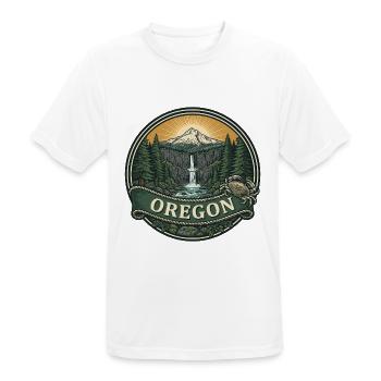 Oregon Multnomah Falls Mount Hood Reisegeschenk - Männer T-Shirt atmungsaktiv - Weiß - Vorne - AI Model Male 185 dark (185cm)