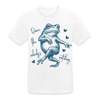 Dance like nobody's watching - Tanzender Frosch - Männer T-Shirt atmungsaktiv - Weiß - Vorne - AI Model Male 185 dark (185cm)