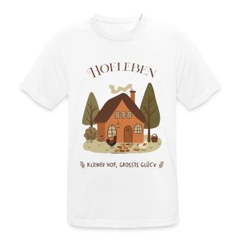 Hofleben Kleiner Hof Bauernhof Hühner Landleben - Männer T-Shirt atmungsaktiv - Weiß - Vorne - AI Model Male 185 dark (185cm)