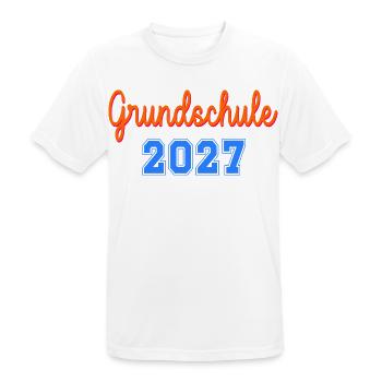 Einschulung Grundschule 2027 - Männer T-Shirt atmungsaktiv - Weiß - Vorne - AI Model Male 185 dark (185cm)