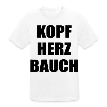 Entscheidungen Kopf Bauch Herz - Männer T-Shirt atmungsaktiv - Weiß - Vorne - AI Model Male 185 dark (185cm)