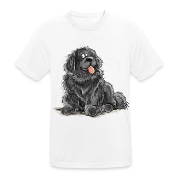 Neufundländer Hund Schwarz Newfie Hunderasse - Männer T-Shirt atmungsaktiv - Weiß - Vorne - AI Model Male 185 dark (185cm)