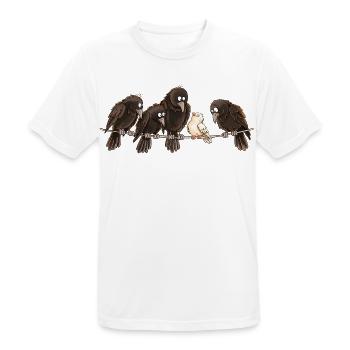 Krähen Raben Taube Statement Anderssein Vogel - Männer T-Shirt atmungsaktiv - Weiß - Vorne - AI Model Male 185 dark (185cm)