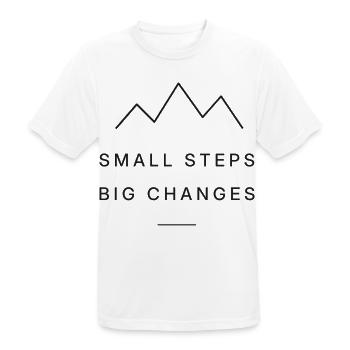 Small Steps  - Männer T-Shirt atmungsaktiv - Weiß - Vorne - AI Model Male 185 dark (185cm)