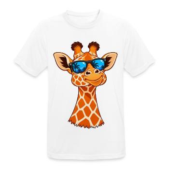 Coole Giraffe mit Sonnenbrille – Sommer Vibes - Männer T-Shirt atmungsaktiv - Weiß - Vorne - AI Model Male 185 dark (185cm)