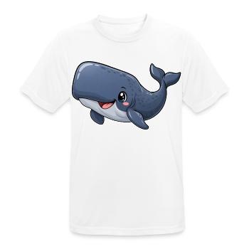 Pottwal Kawaii Style – Süßer Meeresriese - Männer T-Shirt atmungsaktiv - Weiß - Vorne - AI Model Male 185 dark (185cm)
