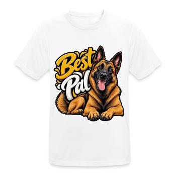Belgischer Schäferhund - Männer T-Shirt atmungsaktiv - Weiß - Vorne - AI Model Male 185 dark (185cm)