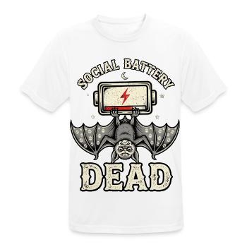 Soziale Batterie ausgeschaltet - Männer T-Shirt atmungsaktiv - Weiß - Vorne - AI Model Male 185 dark (185cm)