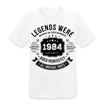 Dezember 1984 - Männer T-Shirt atmungsaktiv - Weiß - Vorne - AI Model Male 185 dark (185cm)