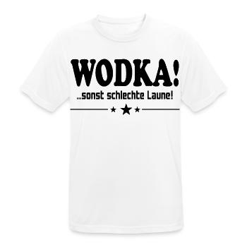 Wodka trinken Schlechte Laune Alkohol Saufen - Männer T-Shirt atmungsaktiv - Weiß - Vorne - AI Model Male 185 dark (185cm)