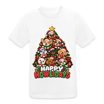 Happy Howlidays Hundebaum - Männer T-Shirt atmungsaktiv - Weiß - Vorne - AI Model Male 185 dark (185cm)