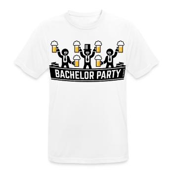 Junggesellenabschied (Junggesellenabschied / Bierkrüge / POS 2C) - Männer T-Shirt atmungsaktiv - Weiß - Vorne - AI Model Male 185 dark (185cm)