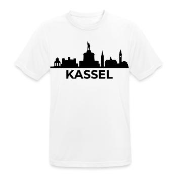 Kassel Wahrzeichen Silhouette skyline - Männer T-Shirt atmungsaktiv - Weiß - Vorne - AI Model Male 185 dark (185cm)