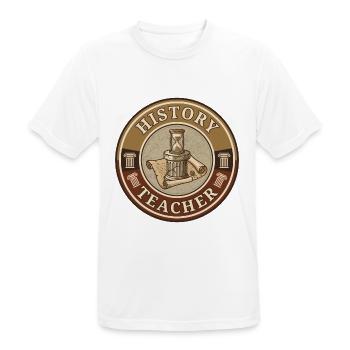 Vintage Geschichtslehrer römische Säule Sanduhrdecke - Männer T-Shirt atmungsaktiv - Weiß - Vorne - AI Model Male 185 dark (185cm)
