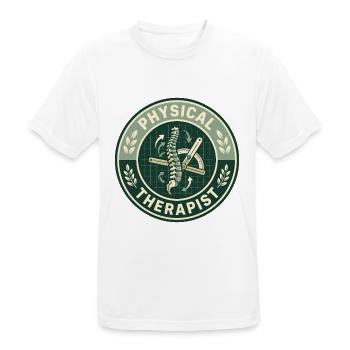 Vintage Physiotherapeut Wirbelsäulen-Goniometer-Abzeichen - Männer T-Shirt atmungsaktiv - Weiß - Vorne - AI Model Male 185 dark (185cm)