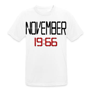 60. Geburtstag November 1966 - Männer T-Shirt atmungsaktiv - Weiß - Vorne - AI Model Male 185 dark (185cm)