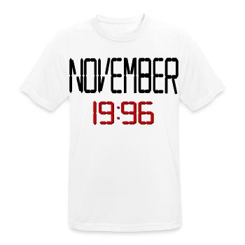 30. Geburtstag, November 1996 - Männer T-Shirt atmungsaktiv - Weiß - Vorne - AI Model Male 185 dark (185cm)