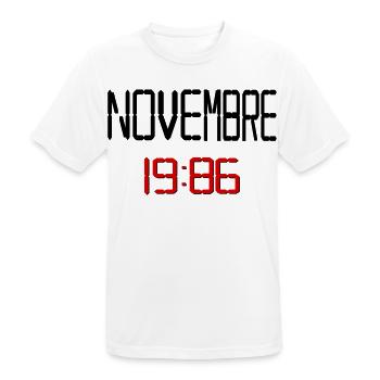 Geburtstag, November 1986 Französisch - Männer T-Shirt atmungsaktiv - Weiß - Vorne - AI Model Male 185 dark (185cm)